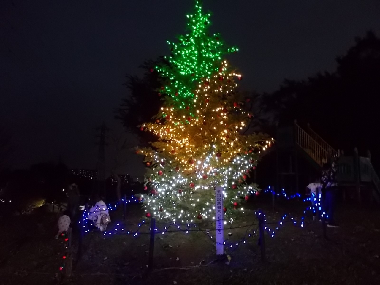 ぼうさいの丘公園リユースイルミネーションの点灯を開始しました